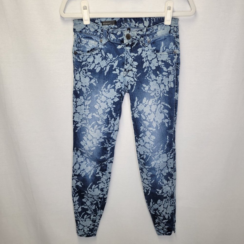 Kut From The Kloth Women's Size 0 Jeans Eva Ankle Skinny Flower Floral Print